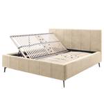 Gestoffeerd bed Sarafina Velours Cloe: Zandkleurig - 160 x 200cm