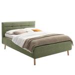 Letto imbottito LOTTE Tessuto strutturato Luela: oliva chiaro - 140 x 200cm