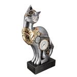 Skulptur Steampunk Cat Kunstharz - Silber