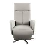 Relaxfauteuil Fewel echt leer - Leer Pua: Lichtgrijs