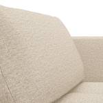 Canapé d’angle MADISON à ottomane large Tissu - Tissu Saia: Beige - Méridienne longue à droite (vue de face) - Chrome brillant
