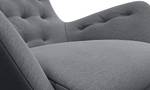 Poltrona trapuntata HEPBURN Tessuto - Tessuto Saia: grigio pietra - Quercia scuro