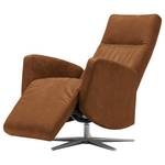 Relaxfauteuil Varetas antieke leerlook - Textielmix Bulan: Kameelkleurig