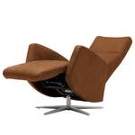 Relaxfauteuil Varetas antieke leerlook - Textielmix Bulan: Kameelkleurig