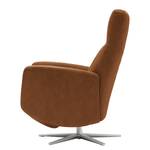 Relaxfauteuil Varetas antieke leerlook - Textielmix Bulan: Kameelkleurig