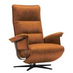 Fauteuil de relaxation Kesse Aspect cuir vieilli - Tissu composite Bulan: Cognac