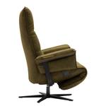 Relaxfauteuil Kesse antieke leerlook - Textielmix Bulan: Moss