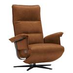 Fauteuil de relaxation Kesse Aspect cuir vieilli - Tissu composite Bulan: Camel