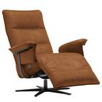 Fauteuil de relaxation Kesse Aspect cuir vieilli - Tissu composite Bulan: Camel