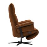 Fauteuil de relaxation Kesse Aspect cuir vieilli - Tissu composite Bulan: Camel