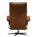 Fauteuil de relaxation Kesse Aspect cuir vieilli - Tissu composite Bulan: Camel