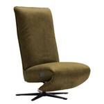 Relaxfauteuil Barhal antieke leerlook - Textielmix Bulan: Moss