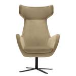 Fauteuil lounge Lunzua Velours Juna: Kaki - Avec repose-pieds