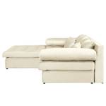 Ecksofa Naomi Samt Onoli: Creme - Longchair davorstehend links