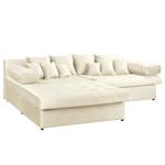 Ecksofa Naomi Samt Onoli: Creme - Longchair davorstehend links