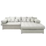 Ecksofa Naomi Microfaser Orela: Platin - Longchair davorstehend rechts