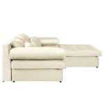 Ecksofa Naomi Samt Onoli: Creme - Longchair davorstehend rechts