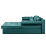 Ecksofa Naomi Samt Onoli: Blau - Longchair davorstehend rechts