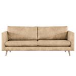 3-Sitzer Sofa Kayena Antiklederlook - Microfaser Priya: Beige - Buche Hell