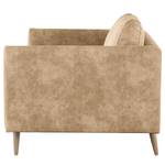 3-Sitzer Sofa Kayena Antiklederlook - Microfaser Priya: Beige - Buche Hell