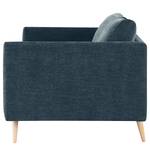 3-Sitzer Sofa Kayena Webstoff - Webstoff Cieli: Dunkelblau - Buche Hell