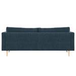 3-Sitzer Sofa Kayena Webstoff - Webstoff Cieli: Dunkelblau - Buche Hell