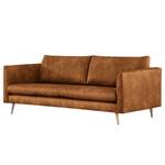 3-Sitzer Sofa Kayena Antiklederlook - Microfaser Priya: Cognac - Buche Hell