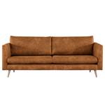 3-Sitzer Sofa Kayena Antiklederlook - Microfaser Priya: Cognac - Buche Hell