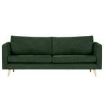 3-Sitzer Sofa Kayena Webstoff - Webstoff Cieli: Dunkelgrün - Buche Hell