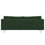 3-Sitzer Sofa Kayena Webstoff - Webstoff Cieli: Dunkelgrün - Buche Hell