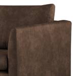 3-Sitzer Sofa Kayena Antiklederlook - Microfaser Priya: Dunkelbraun - Buche Hell