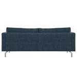 3-Sitzer Sofa Kayena Webstoff - Webstoff Cieli: Dunkelblau - Chrom glänzend