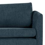 3-Sitzer Sofa Kayena Webstoff - Webstoff Cieli: Dunkelblau - Chrom glänzend