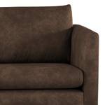 3-Sitzer Sofa Kayena Antiklederlook - Microfaser Priya: Dunkelbraun - Chrom glänzend