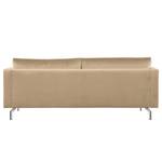 3-Sitzer Sofa Kayena Samt - Samt Sadia: Beige - Chrom glänzend