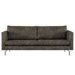 3-Sitzer Sofa Kayena Antiklederlook - Microfaser Priya: Anthrazit - Chrom glänzend