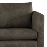 3-Sitzer Sofa Kayena Antiklederlook - Microfaser Priya: Anthrazit - Chrom glänzend