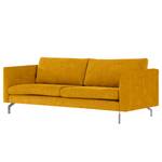 3-Sitzer Sofa Kayena Webstoff - Webstoff Cieli: Senfgelb - Chrom glänzend