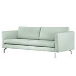 3-Sitzer Sofa Kayena Bouclé - Bouclé Stoff Eurona: Himmelblau - Chrom glänzend