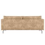 3-Sitzer Sofa Kayena Antiklederlook - Microfaser Priya: Beige - Chrom glänzend