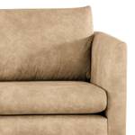 3-Sitzer Sofa Kayena Antiklederlook - Microfaser Priya: Beige - Chrom glänzend