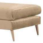 Gestoffeerde hocker Kayena fluweel - Velours Sadia: Beige - Licht beukenhout