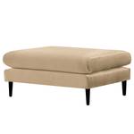 Gestoffeerde hocker Kayena fluweel - Velours Sadia: Beige - Zwart