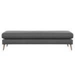 Banc repose-pieds Kayena Tissu - Tissu Inas: Gris foncé - Hêtre clair