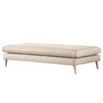 Banc repose-pieds Kayena Tissu - Tissu Inas: Cappuccino - Hêtre clair