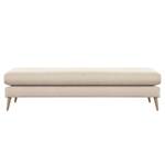 Banc repose-pieds Kayena Tissu - Tissu Inas: Cappuccino - Hêtre clair