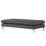 Banc repose-pieds Kayena Tissu - Velours Lark: Gris foncé - Hêtre clair