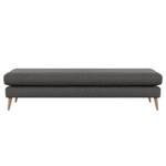 Banc repose-pieds Kayena Tissu - Velours Lark: Gris foncé - Hêtre clair