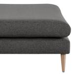 Panca e pouf Kayena Tessuto - Velluto Lark: grigio scuro - Faggio chiara