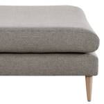 Banc repose-pieds Kayena Tissu - Velours Lark: Marron gris - Hêtre clair